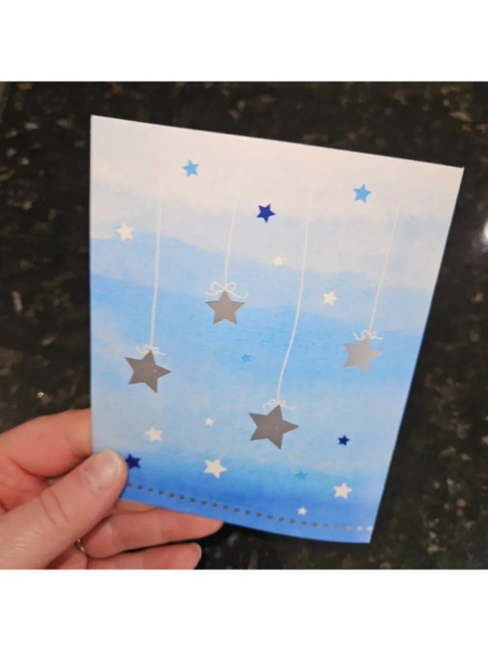 NEW 5 Pkgs Baby Shower Invitations (8 per pack) Blue Baby Boy Silver Stars
